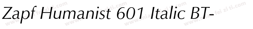 Zapf Humanist 601 Italic BT字体转换